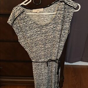 LOFT Zebra Print Midi Dress